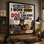 Dog Lover Wall A4 Frame – I Work Hard So My Dog Can Have a Better Life - Image 2