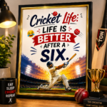 Cricket Life Funny Wall A4 Frame – Life Is Better After a Six - Image 2